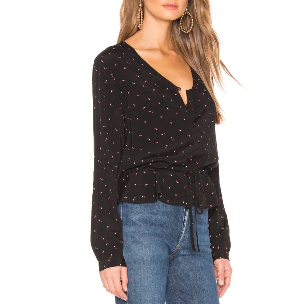 Rails Beaux Blouse in Black Offset Dot Size S